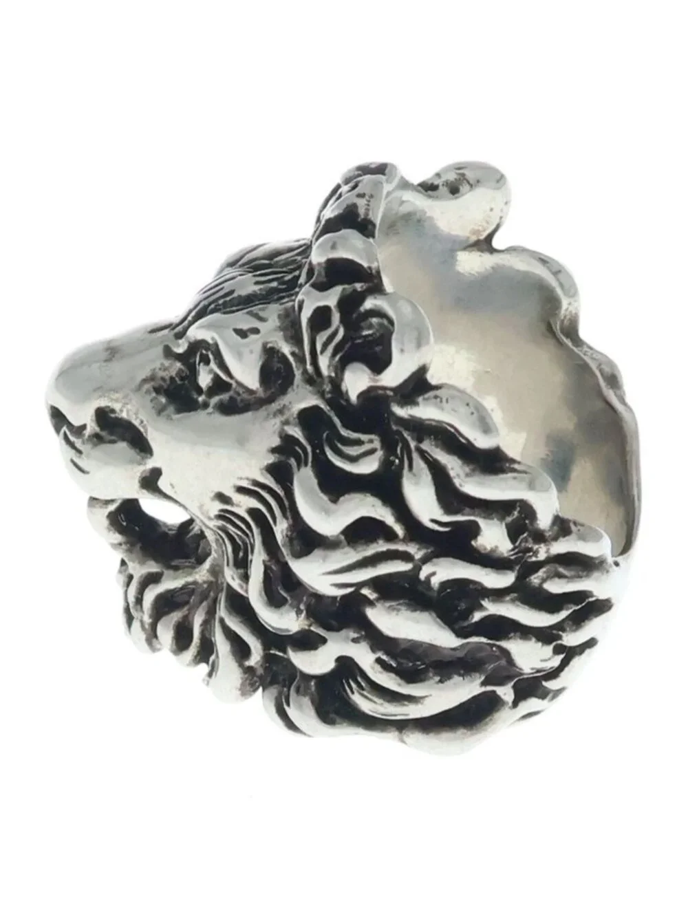 Gucci Lion Head Ring Silver